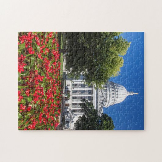 Puzzle Fleurs Devant Le Bâtiment Du Capitole De L'État (Horizontal)