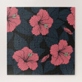 Puzzle Fleurs d'Hibiscus : papier peint transparent foncé (Horizontal)