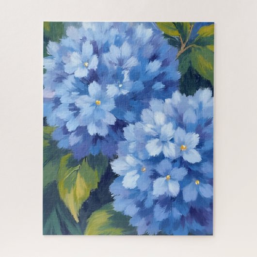 Puzzle Fleurs d'Hortensia Bleu | Peinture Aquarelle de Fl (Vertical)