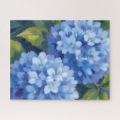 Puzzle Fleurs d'Hortensia Bleu | Peinture Aquarelle de Fl (Horizontal)