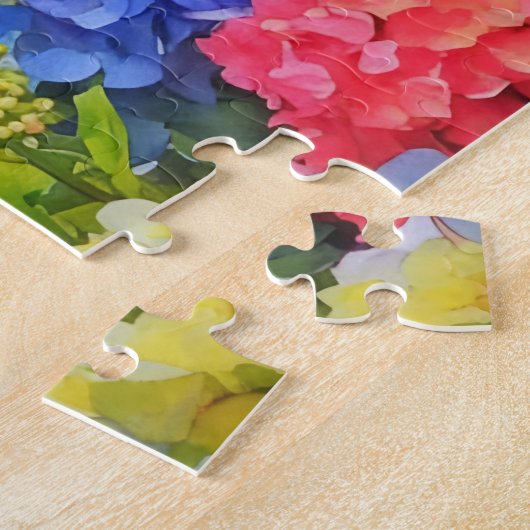 Puzzle Fleurs d'Hydrangée colorées Aquarelle Style Art (Côté)