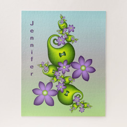 Puzzle Fleurs d'Imaginaire Lilac Formes vertes Nom fracta (Vertical)