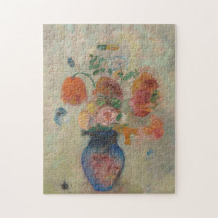 PUZZLE : Fleurs d'Odilon Redon dans un vase bleu A