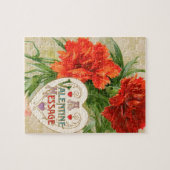 Puzzle Fleurs d'oeillet, Message de la Saint-Valentin Vin (Horizontal)
