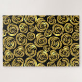 Puzzle Fleurs d'or sur Arrière - plan noir (Horizontal)