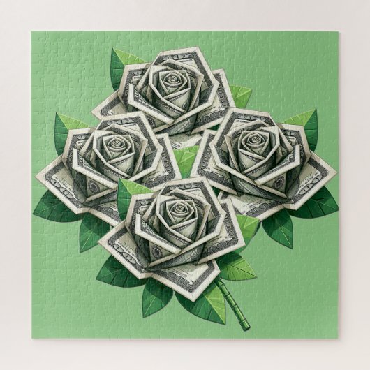 Puzzle fleurs d'origami en billets de cent dollars art mo (Vertical)