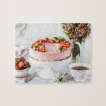 Puzzle Fleurs du Tea Party à la fraise au fromage<br><div class="desc">Ce puzzles de puzzles aux odeurs chic propose un cheesecake aux fraises avec théière et tasse de thé. #tea #teaparty #cheesecake #cake #fête #fête #fête #fête #fête #fête #cadeaux #cadeaux #été #printemps #jigsaw #puzzle #jigsawpuzzle #cuisson #gâteau #nourriture #plaisir #stockingstufferes #jeux #floral #fraises #fraise #dessert</div>