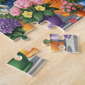 Puzzle Fleurs en pot vibrantes et papillons (Côté)