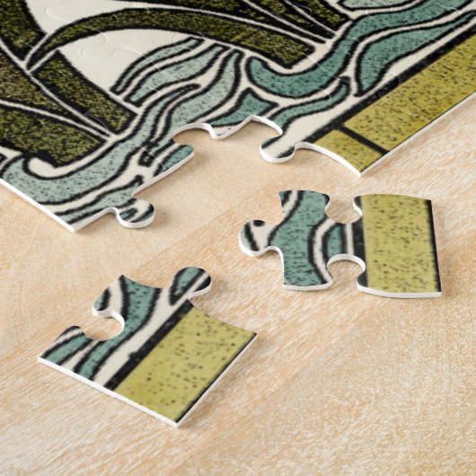 Puzzle Fleurs en verre tendu avec bordure en tan (Côté)