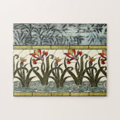 Puzzle Fleurs en verre tendu avec bordure en tan (Horizontal)