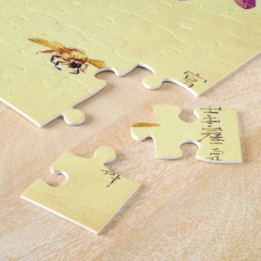 Puzzle Fleurs et abeilles violettes Paul de Longpre Puzzl (Côté)