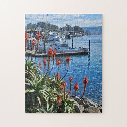 Puzzle Fleurs et bateaux sur la côte (Vertical)