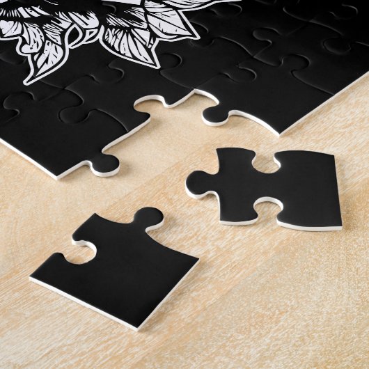 Puzzle Fleurs Et Chat Gothique (Côté)