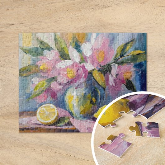 Puzzle Fleurs et citrons Vie morte moderne