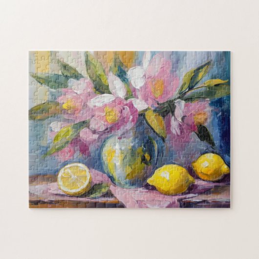 Puzzle Fleurs et citrons Vie morte moderne (Horizontal)
