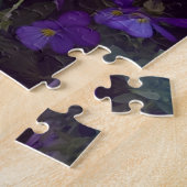 Puzzle Fleurs et feuilles de pensée violettes et vertes (Côté)