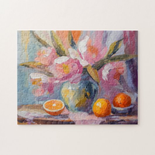 Puzzle Fleurs et Oranges Vie morte moderne (Horizontal)