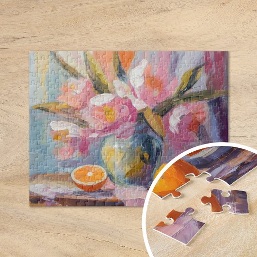 Puzzle Fleurs et Oranges Vie morte moderne