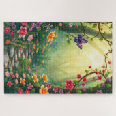 Puzzle Fleurs et papillon dans une forêt tropicale enchan (Horizontal)