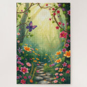 Puzzle Fleurs et papillon dans une forêt tropicale enchan (Vertical)