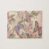 Puzzle Fleurs Et Papillons Roses (Horizontal)