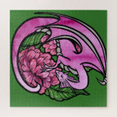 Puzzle Fleurs florales de Dragon rose chaud Geek fille (Horizontal)