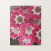 Puzzle Fleurs gloxiniques rouges et blanches. (Vertical)