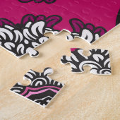 Puzzle Fleurs Graphiques Florales rose sans joint (Côté)