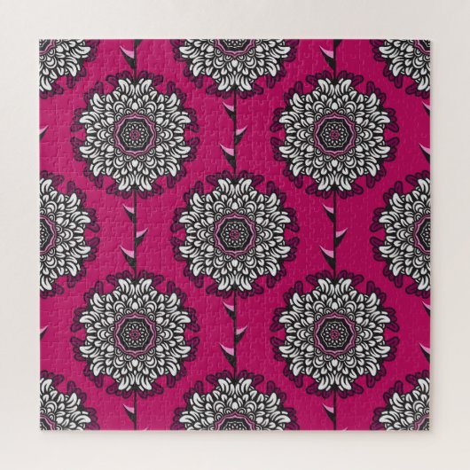 Puzzle Fleurs Graphiques Florales rose sans joint (Vertical)