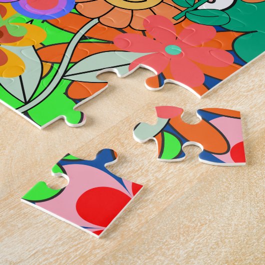 Puzzle Fleurs hippies Boho Super rétros (Côté)