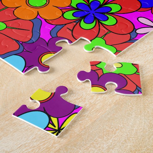 Puzzle Fleurs Hippy Retro (Côté)