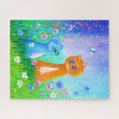 Puzzle Fleurs Imaginaires de papillons de chat (Horizontal)
