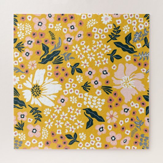 Puzzle Fleurs Jardin : Charme Vintage Jaune. (Horizontal)