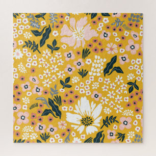Puzzle Fleurs Jardin : Charme Vintage Jaune.