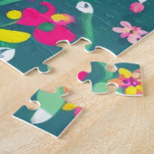 Puzzle Fleurs Jaunes et Fleurs Roses motif (Côté)