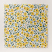 Puzzle Fleurs jaunes : moderne floral sans soudure. (Horizontal)