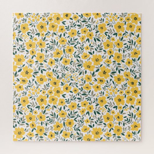 Puzzle Fleurs jaunes : moderne floral sans soudure. (Vertical)