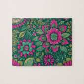 Puzzle Fleurs Mandala Fleurs vert rose (Horizontal)