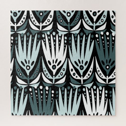 Puzzle Fleurs marines : Vintage moderne Abstrait. (Vertical)