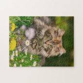 Puzzle Fleurs mignonnes de chat de chaton de ragondin du (Horizontal)