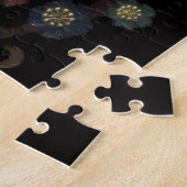 Puzzle Fleurs multicolores sur fond noir (Côté)