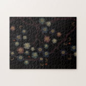 Puzzle Fleurs multicolores sur fond noir (Horizontal)