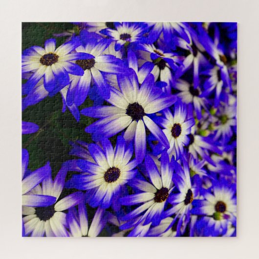Puzzle Fleurs numériques Bleues et Blancs (Horizontal)