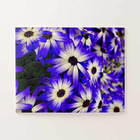 Puzzle Fleurs numériques Bleues et Blancs (Horizontal)