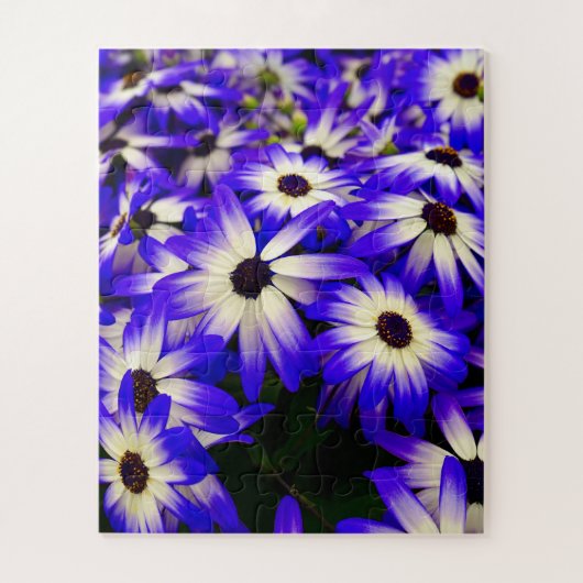 Puzzle Fleurs numériques Bleues et Blancs (Vertical)