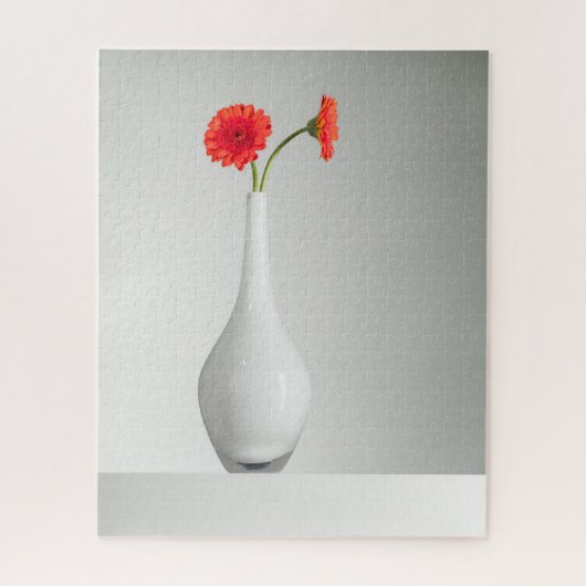 Puzzle Fleurs | Orange Gerbera dans Vase (Vertical)
