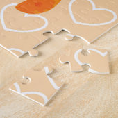 Puzzle Fleurs orange : Motif Doodle à la main. (Côté)