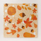 Puzzle Fleurs orange : Motif Doodle à la main. (Horizontal)
