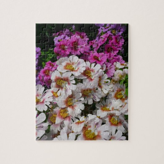 Puzzle Fleurs papillon rose blanc et violet (Vertical)