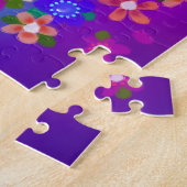 Puzzle Fleurs peintes de Boho bleu et violet de Periwinkl (Côté)